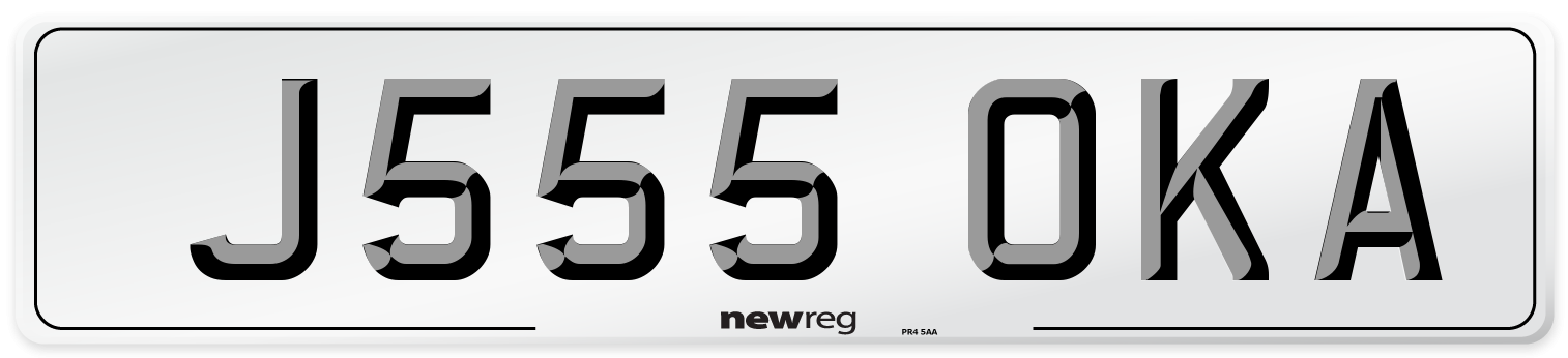 J555 OKA Number Plate from New Reg